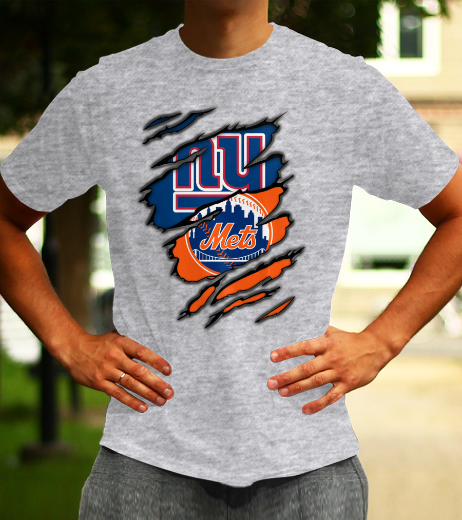 New York Giants Mets Crossover Claw Marks T-Shirt