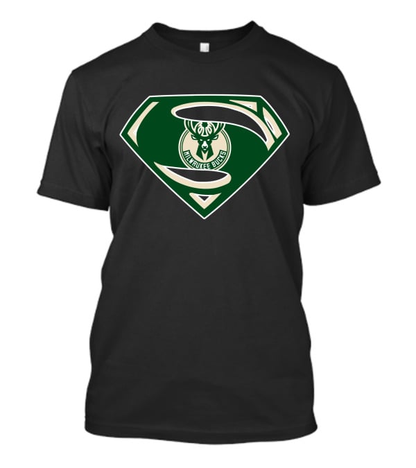 Milwaukee Bucks Superman Logo Mashup T-Shirt