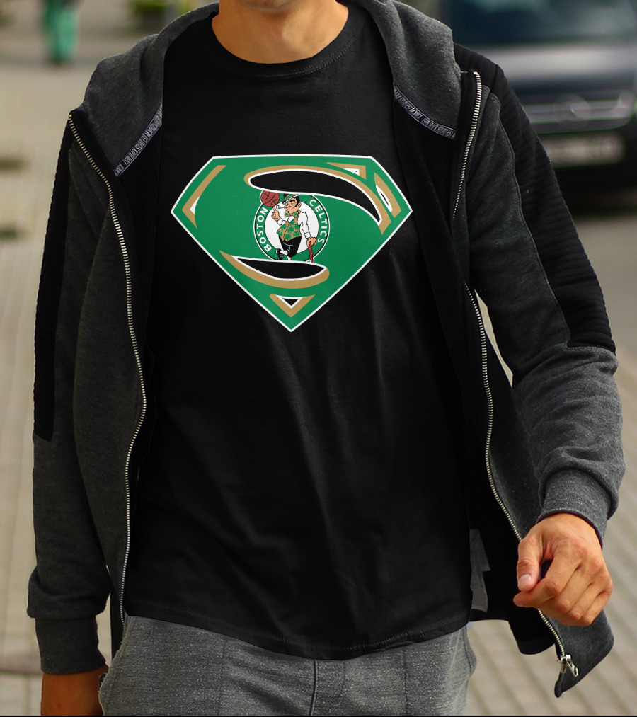 Boston Celtics Superman Logo Crossover T-Shirt