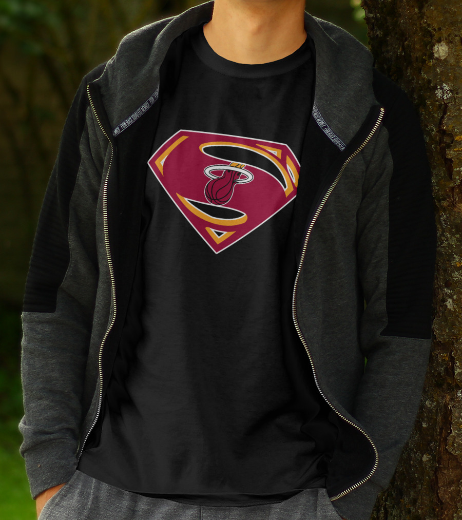 Superman Miami Heat Logo Fusion T-Shirt