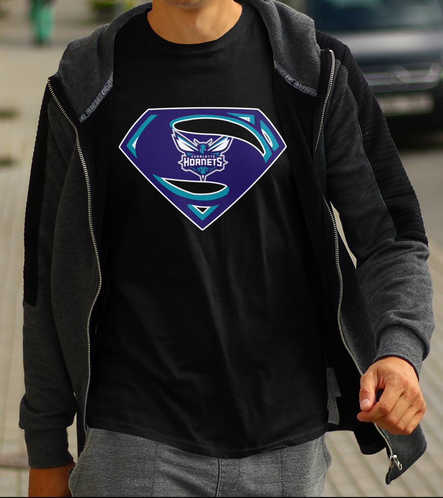 Charlotte Hornets Superman T-Shirt