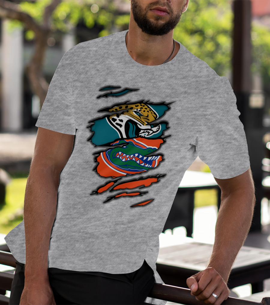Jacksonville Jaguars Florida Gators Crossover Fan Gear Duo Team Spirit T-Shirt