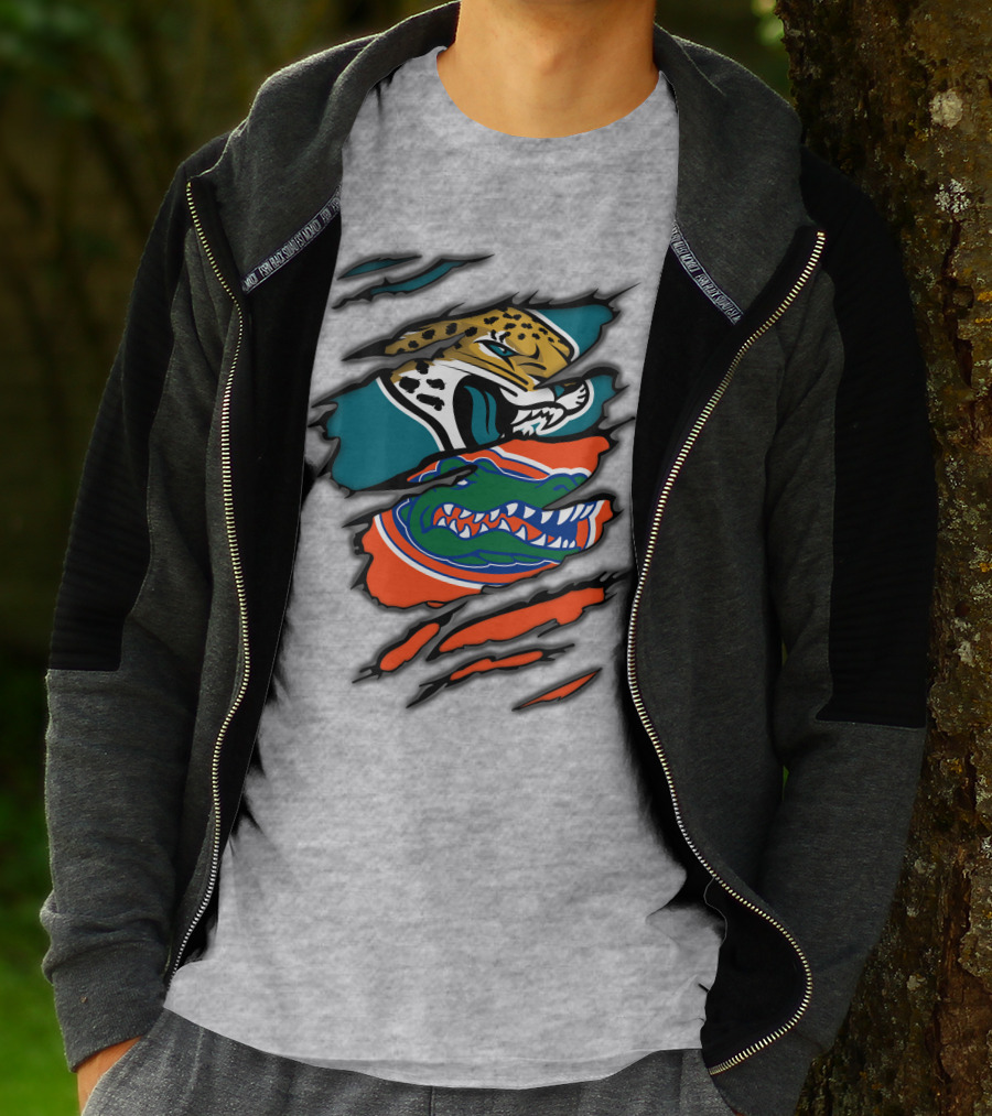 Jacksonville Jaguars Florida Gators Crossover Fan Gear Duo Team Spirit T-Shirt