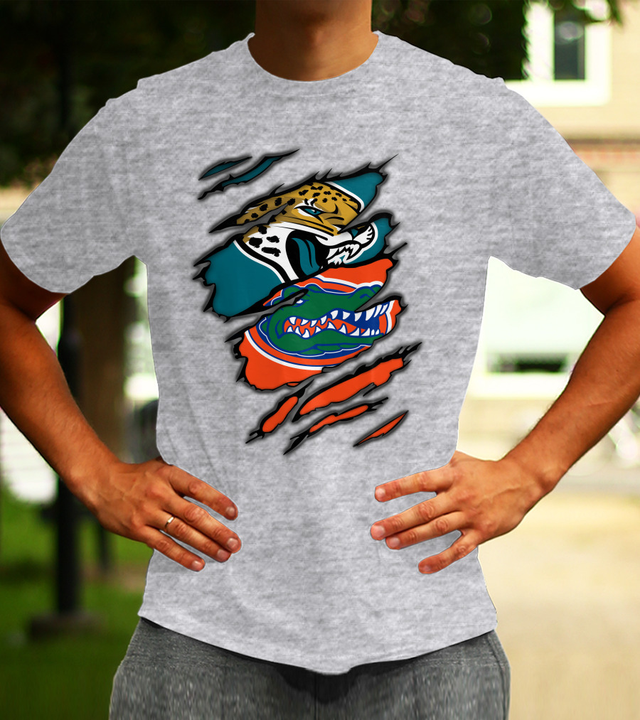 Jacksonville Jaguars Florida Gators Crossover Fan Gear Duo Team Spirit T-Shirt