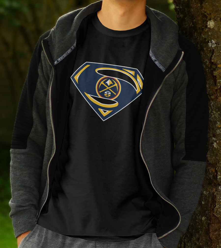 Superman Denver Nuggets Basketball Logo Emblem T-Shirt