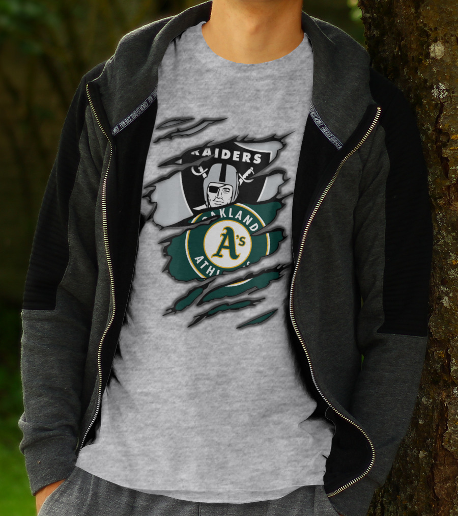 Raiders Oakland Athletics A's Logo Crossover T-Shirt