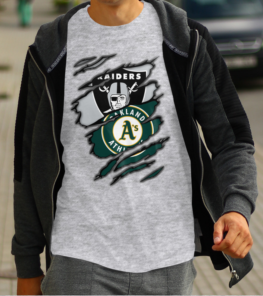 Raiders Oakland Athletics A's Logo Crossover T-Shirt