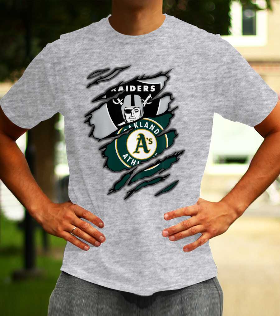 Raiders Oakland Athletics A's Logo Crossover T-Shirt
