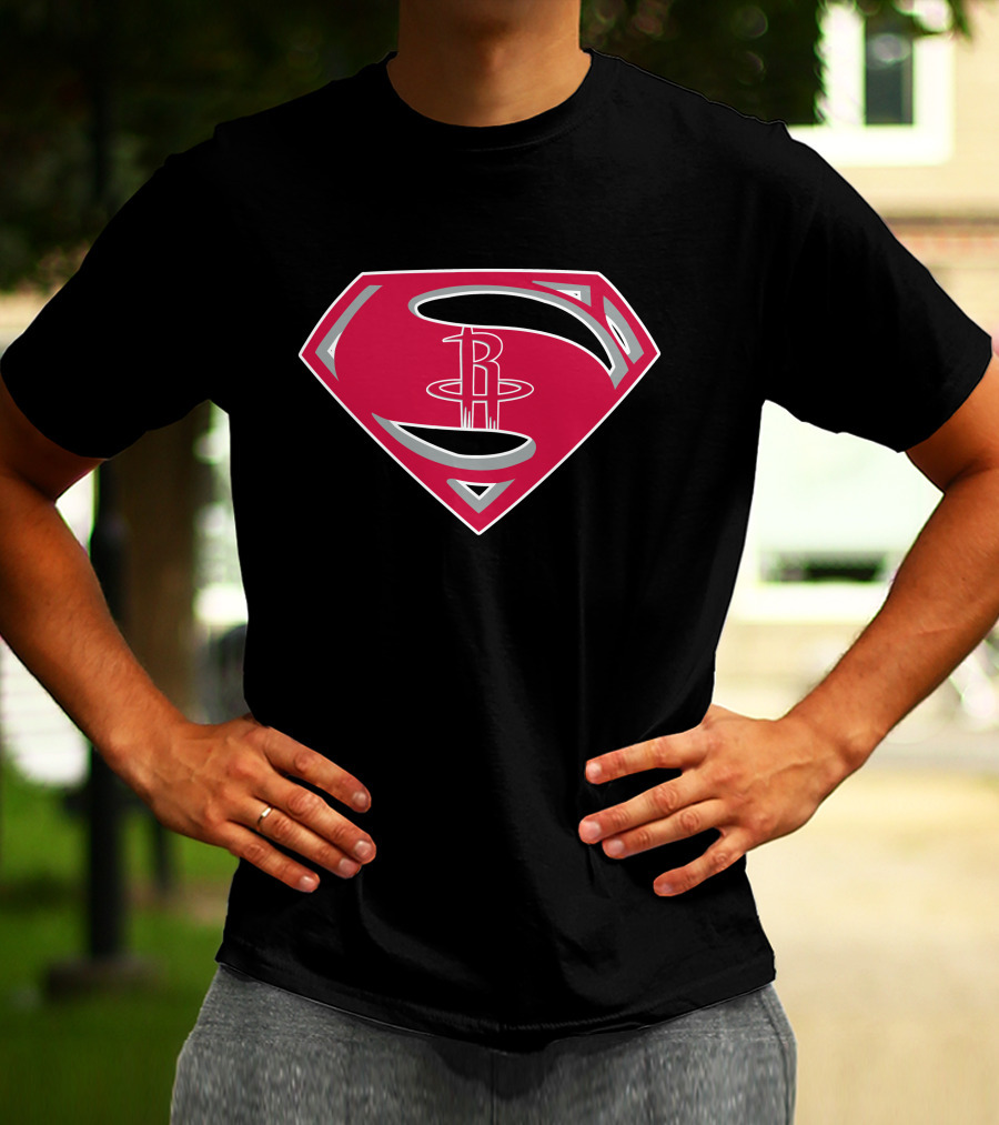 Houston Rockets Superman Logo Integration T-Shirt
