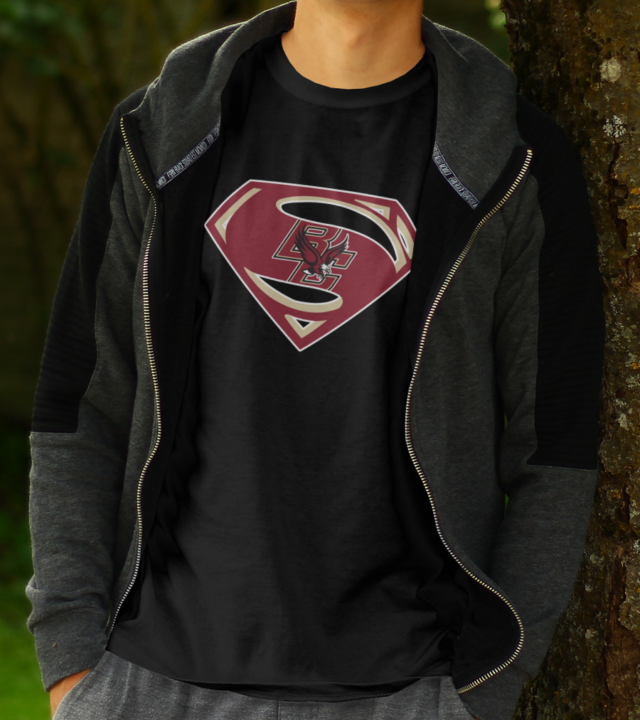 Boston College Superman Logo Eagle Emblem T-Shirt