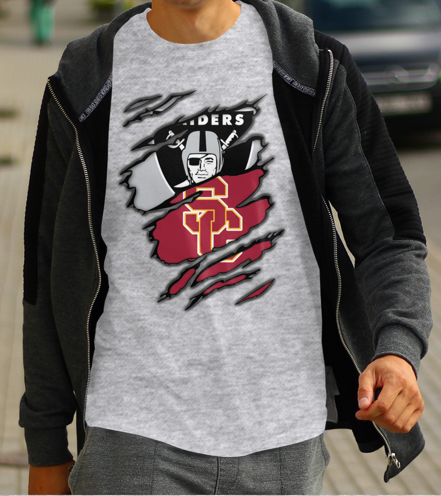 Raiders USC Trojans Crossover T-Shirt