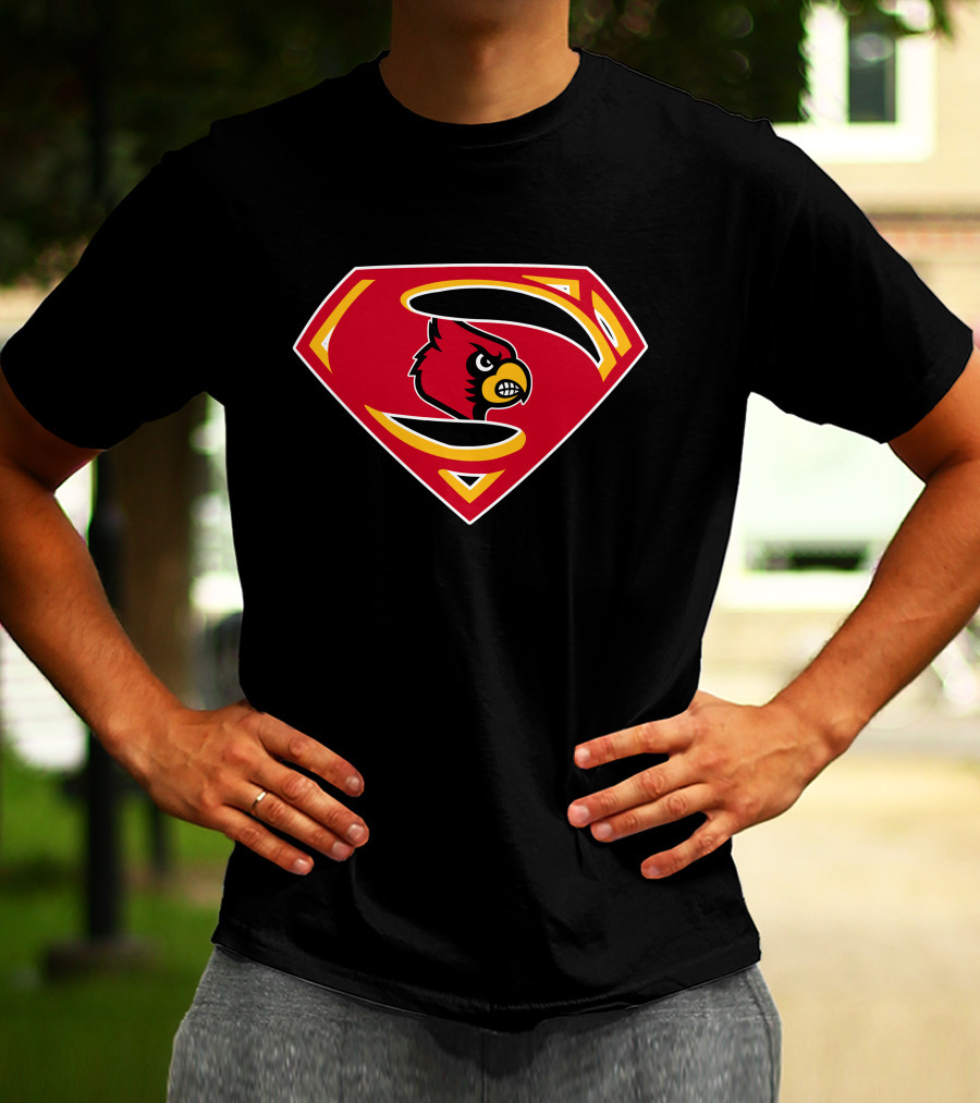 Superman Logo With Cardinals Bird Emblem T-Shirt