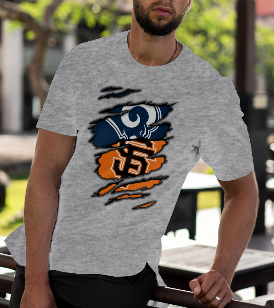 Los Angeles Rams San Francisco Giants Claw Scratch T-Shirt