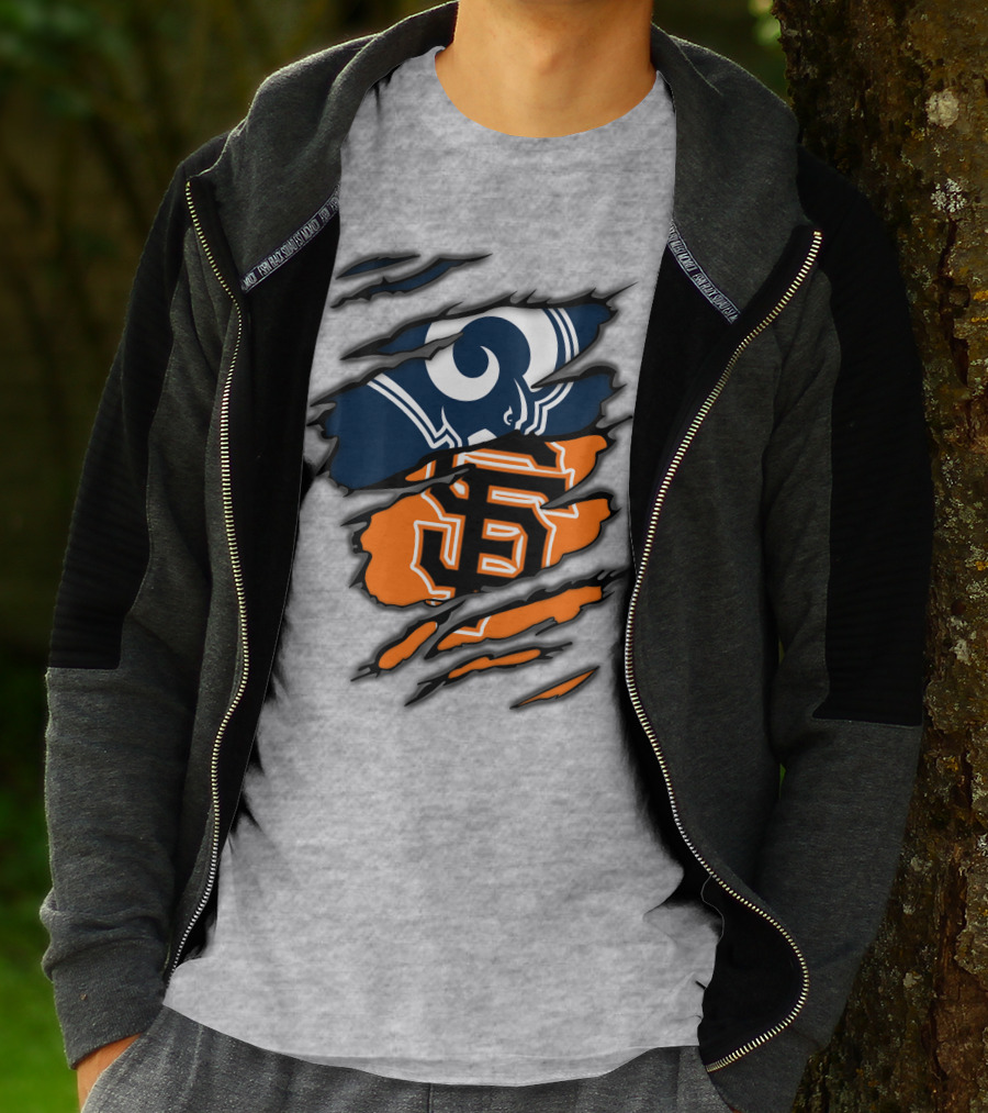 Los Angeles Rams San Francisco Giants Claw Scratch T-Shirt