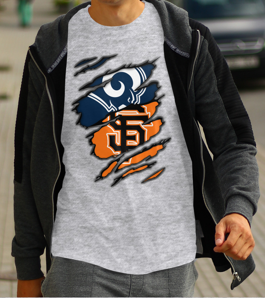 Los Angeles Rams San Francisco Giants Claw Scratch T-Shirt