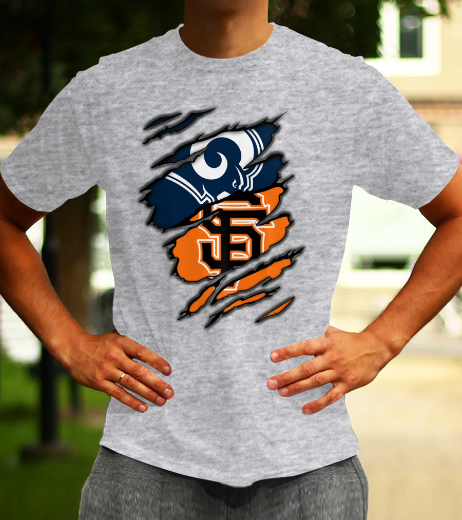 Los Angeles Rams San Francisco Giants Claw Scratch T-Shirt