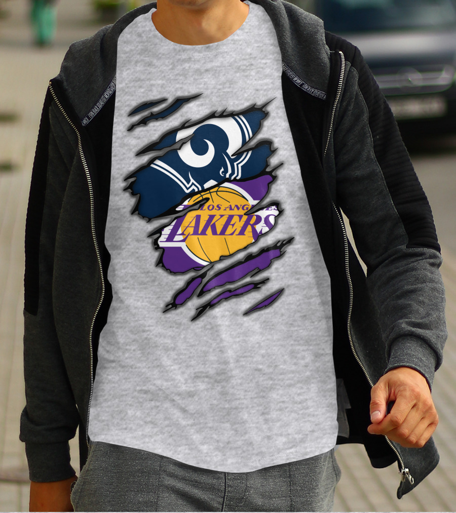 Los Angeles Rams Lakers NFL NBA Crossover T-Shirt