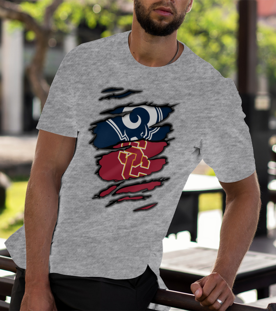 Rams USC Trojans Claw Marks T-Shirt