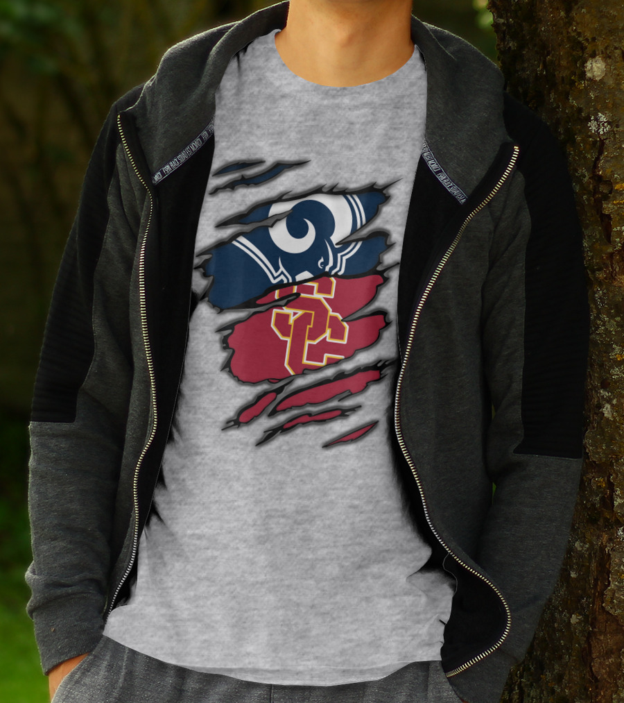 Rams USC Trojans Claw Marks T-Shirt