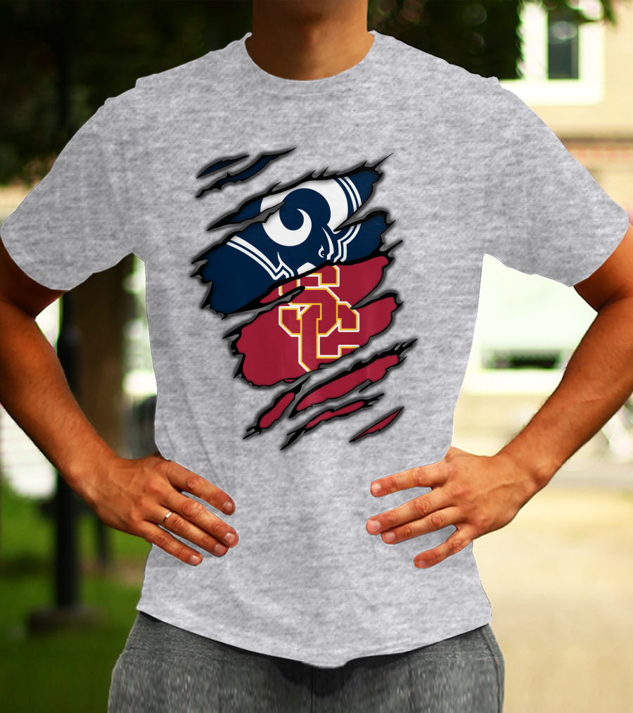 Rams USC Trojans Claw Marks T-Shirt