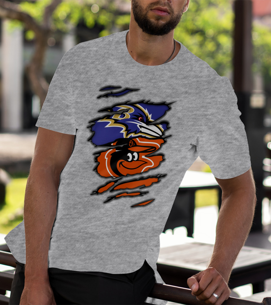 Baltimore Ravens Orioles Logo Mashup T-Shirt