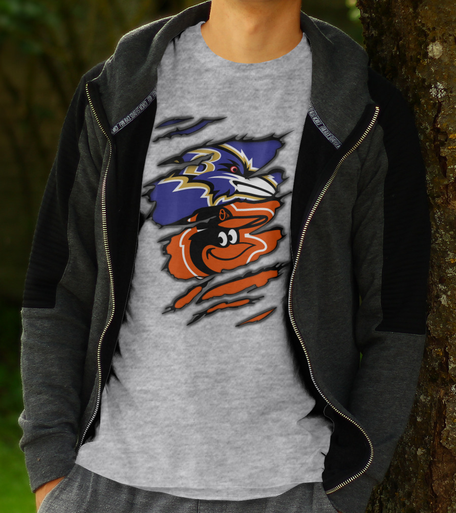 Baltimore Ravens Orioles Logo Mashup T-Shirt