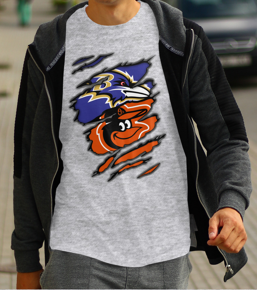 Baltimore Ravens Orioles Logo Mashup T-Shirt