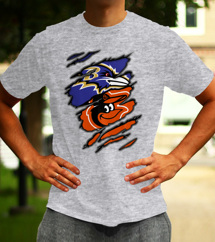 Baltimore Ravens Orioles Logo Mashup T-Shirt