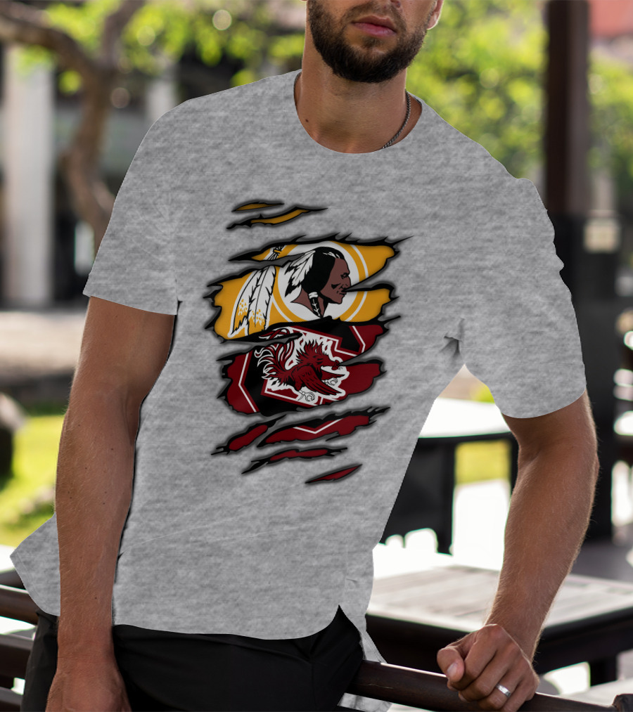 Redskins South Carolina Gamecocks Logo Mashup T-Shirt