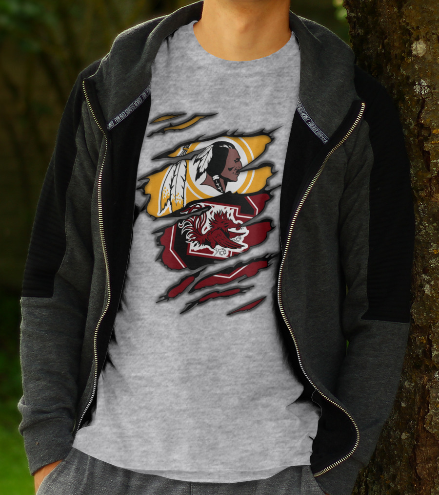 Redskins South Carolina Gamecocks Logo Mashup T-Shirt