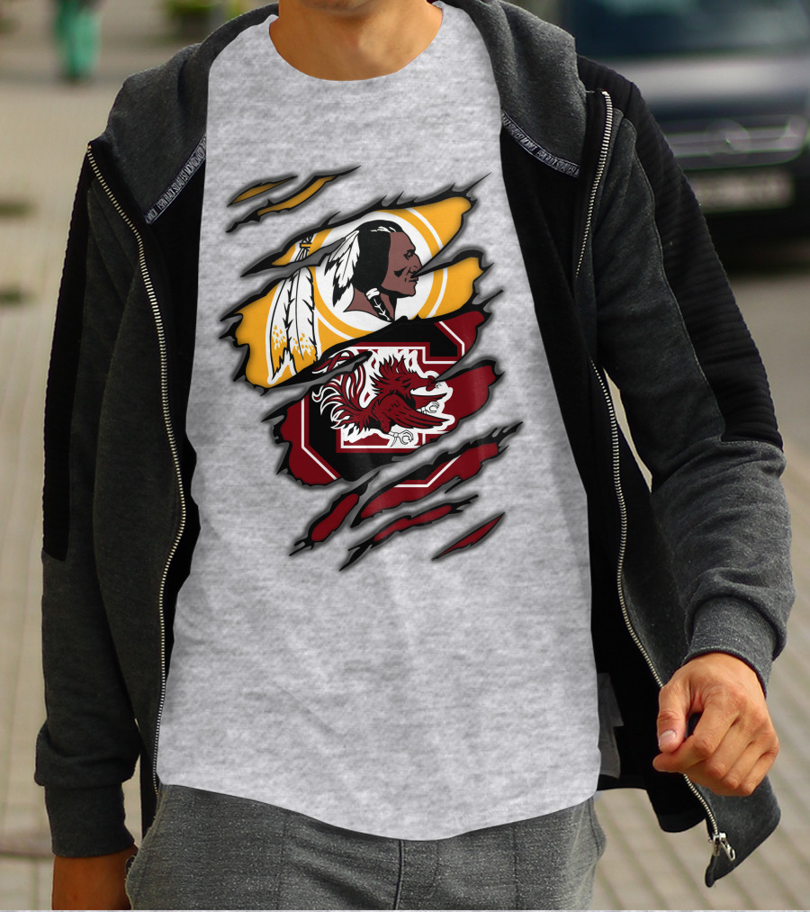 Redskins South Carolina Gamecocks Logo Mashup T-Shirt