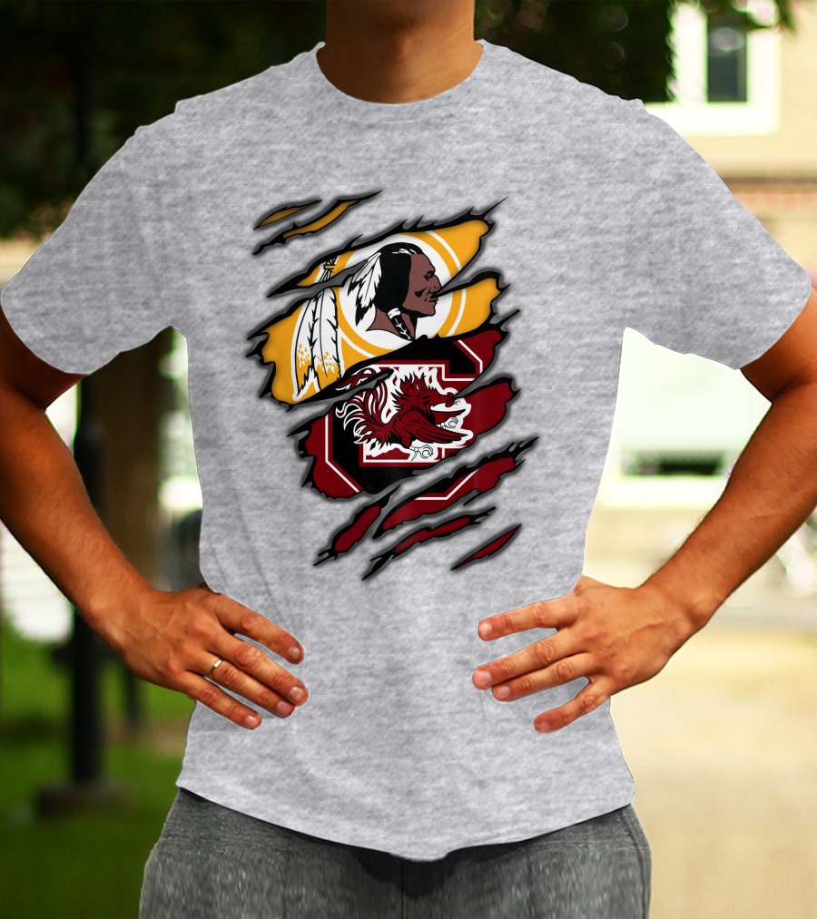 Redskins South Carolina Gamecocks Logo Mashup T-Shirt