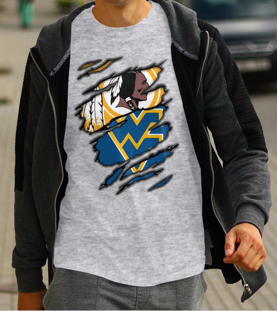 West Virginia Mountaineers Redskins Mashup T-Shirt