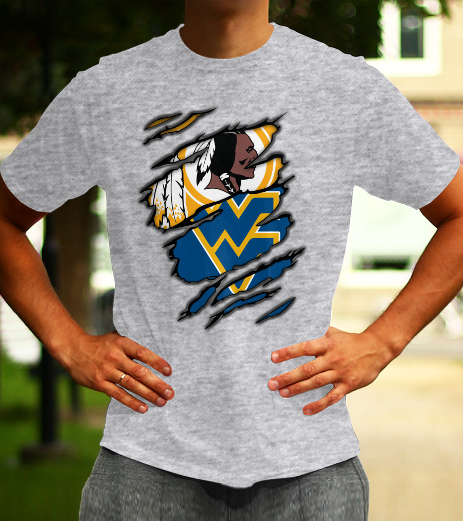 West Virginia Mountaineers Redskins Mashup T-Shirt