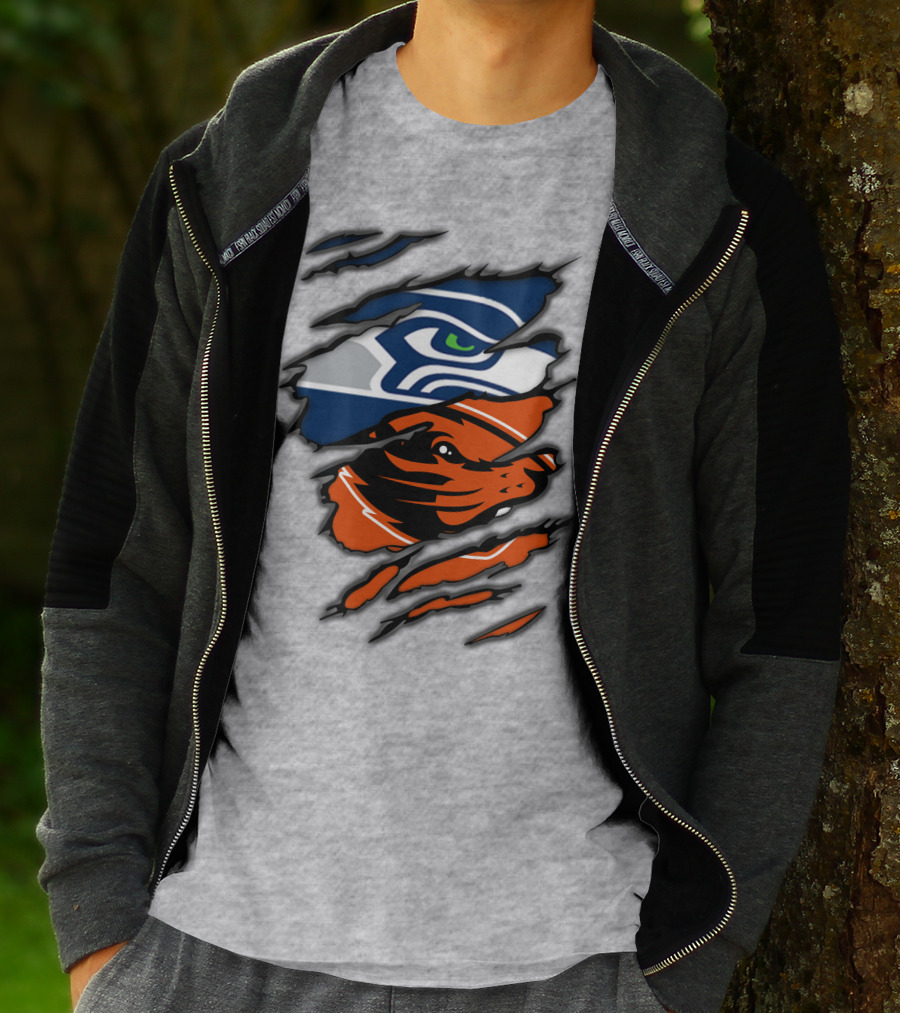 Seahawks Beavers Logo Slash Fusion T-Shirt