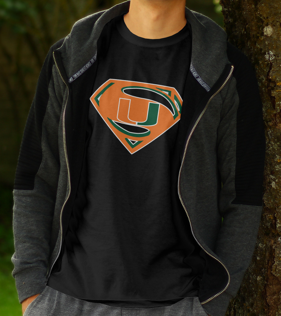 Superman Miami Hurricanes Logo Fusion T-Shirt