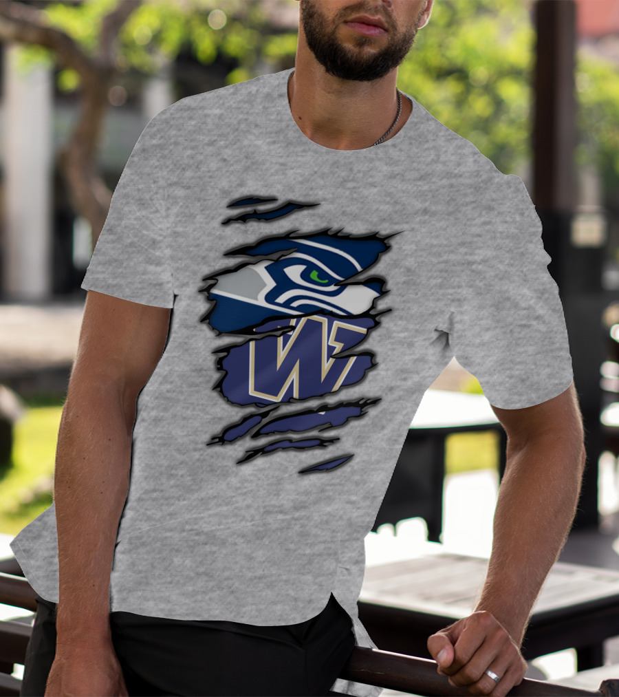 Seahawks Huskies W Logo Combo T-Shirt