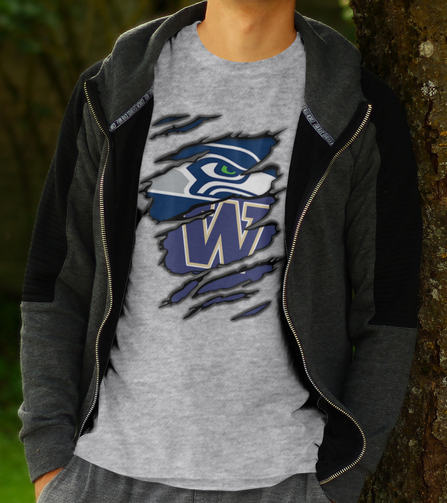 Seahawks Huskies W Logo Combo T-Shirt