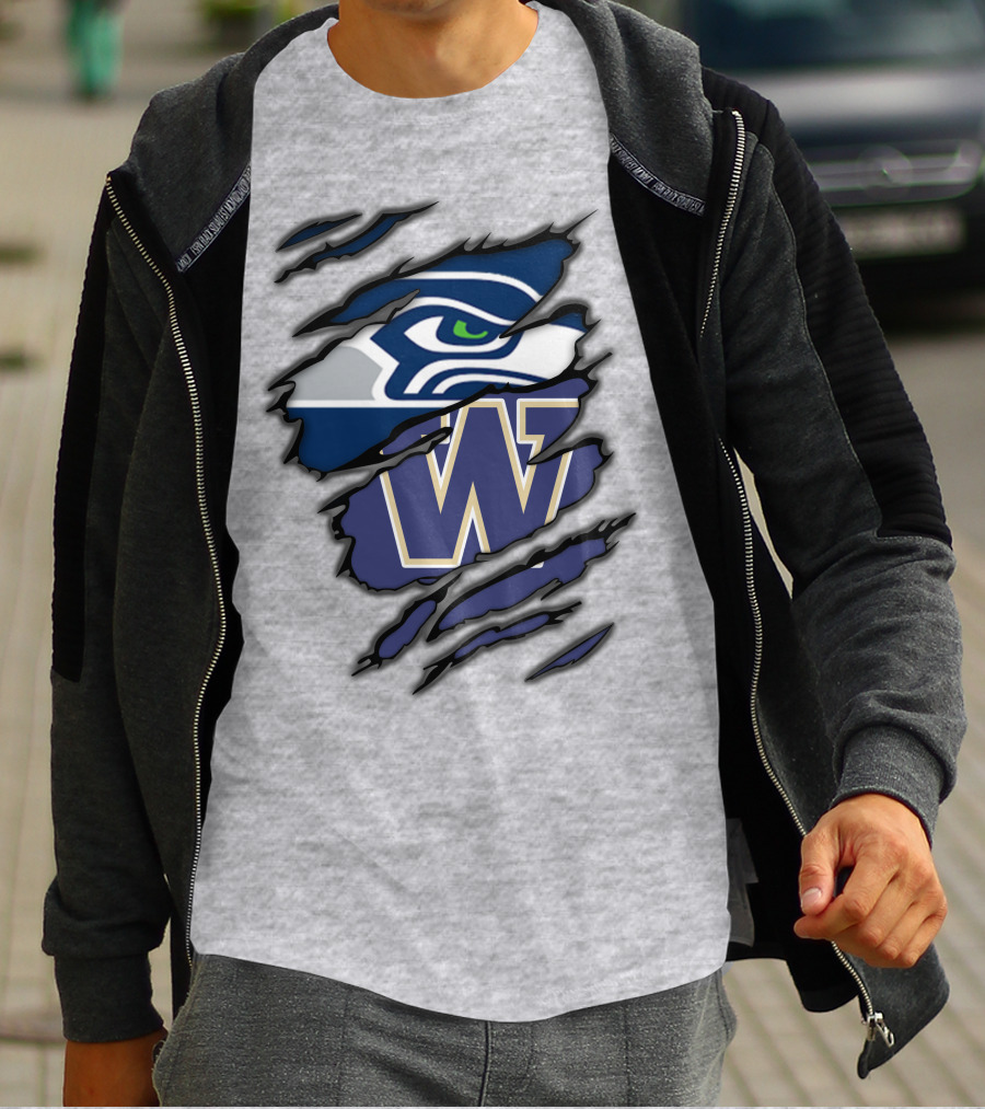 Seahawks Huskies W Logo Combo T-Shirt
