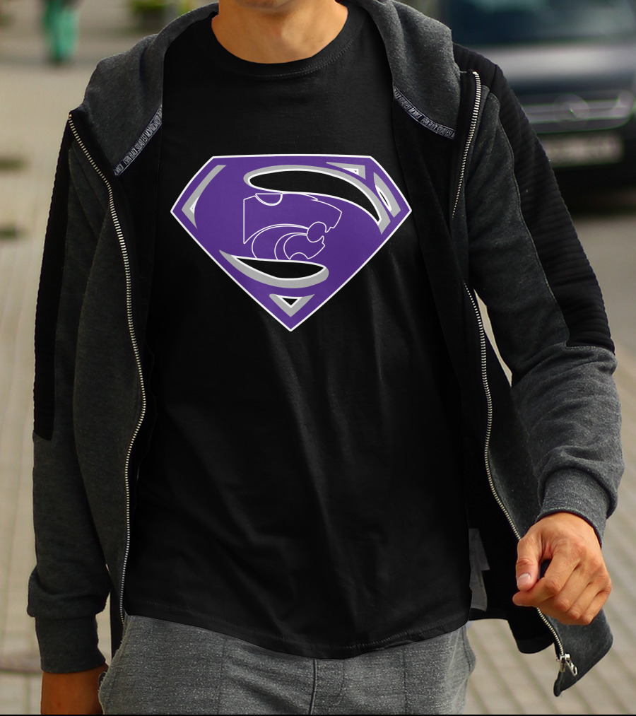 Superman Kansas State Wildcats Logo Fusion T-Shirt