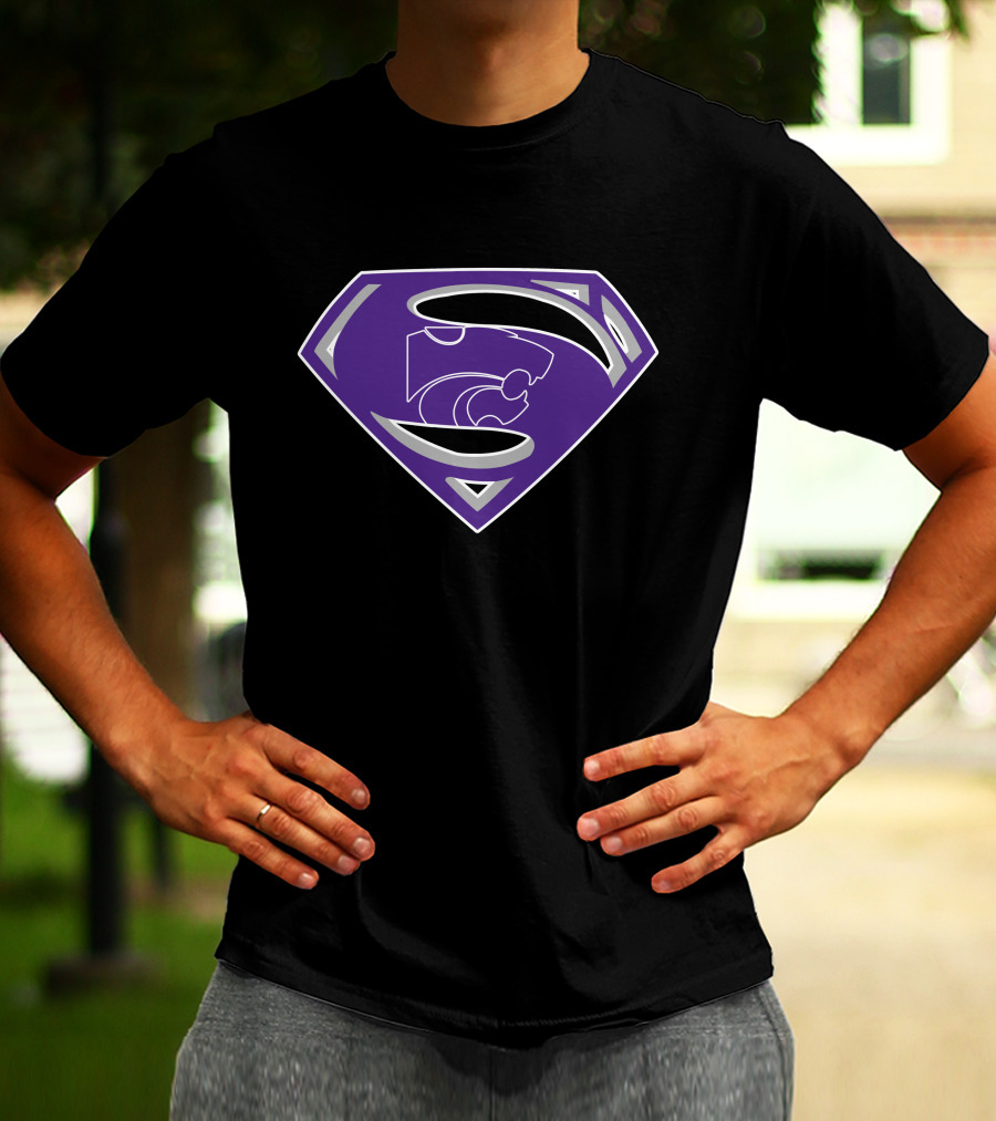 Superman Kansas State Wildcats Logo Fusion T-Shirt