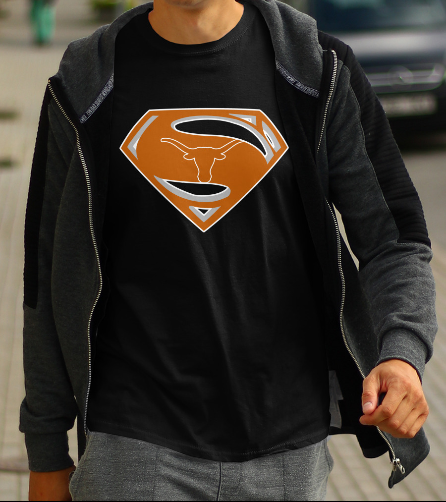 Superman Texas Longhorns Logo Fusion T-Shirt