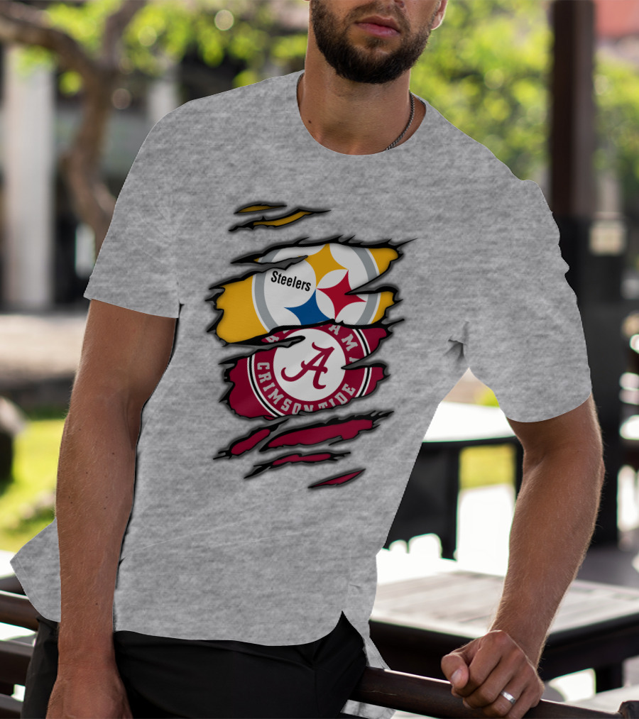Steelers Alabama Crimson Tide Rip T-Shirt