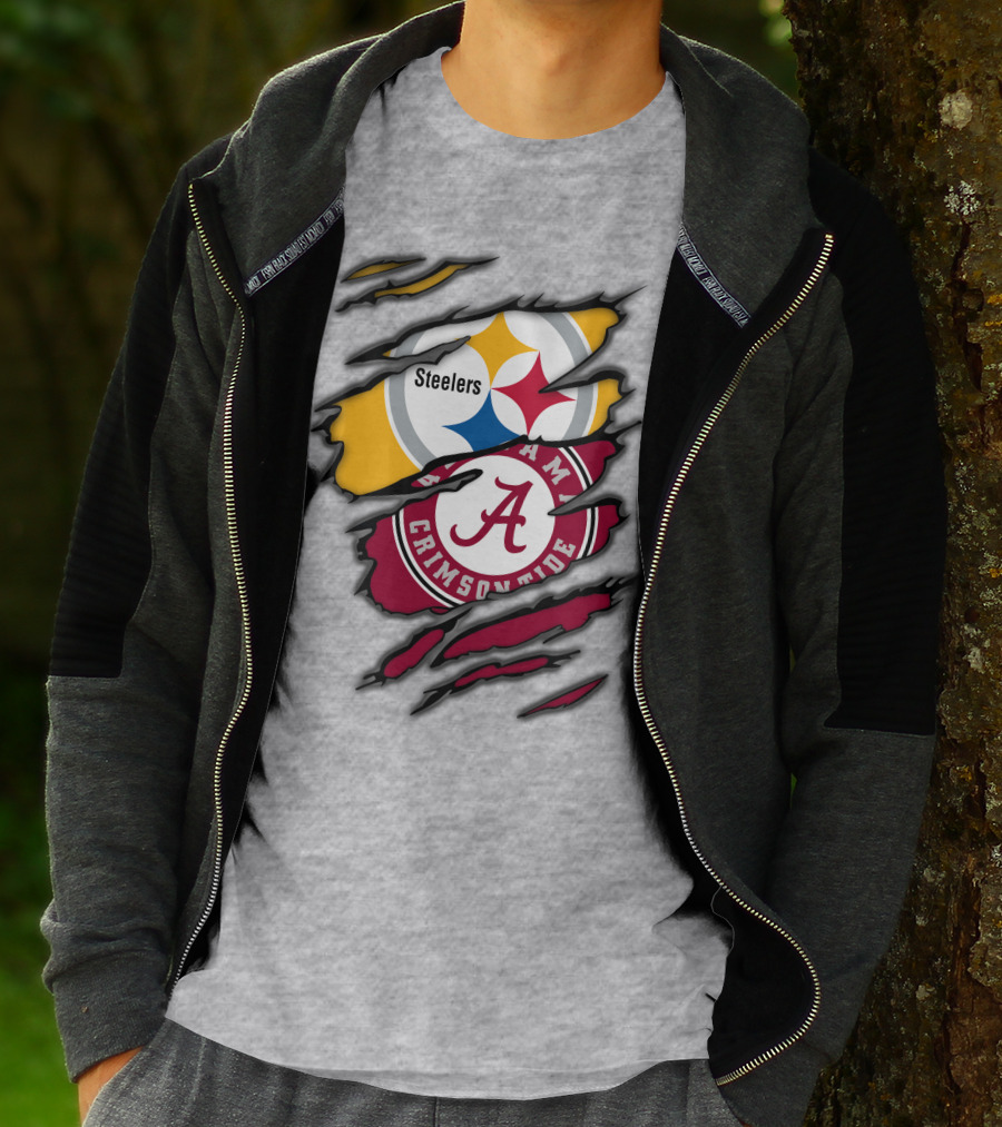 Steelers Alabama Crimson Tide Rip T-Shirt