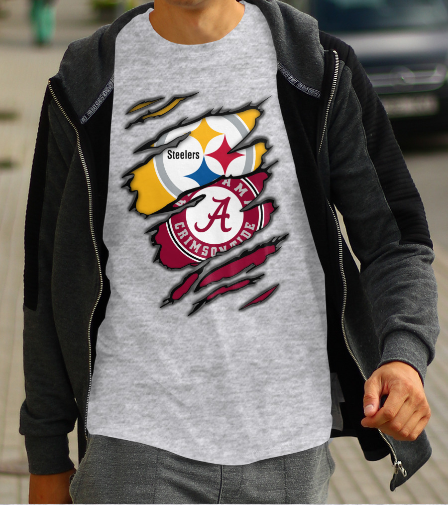 Steelers Alabama Crimson Tide Rip T-Shirt