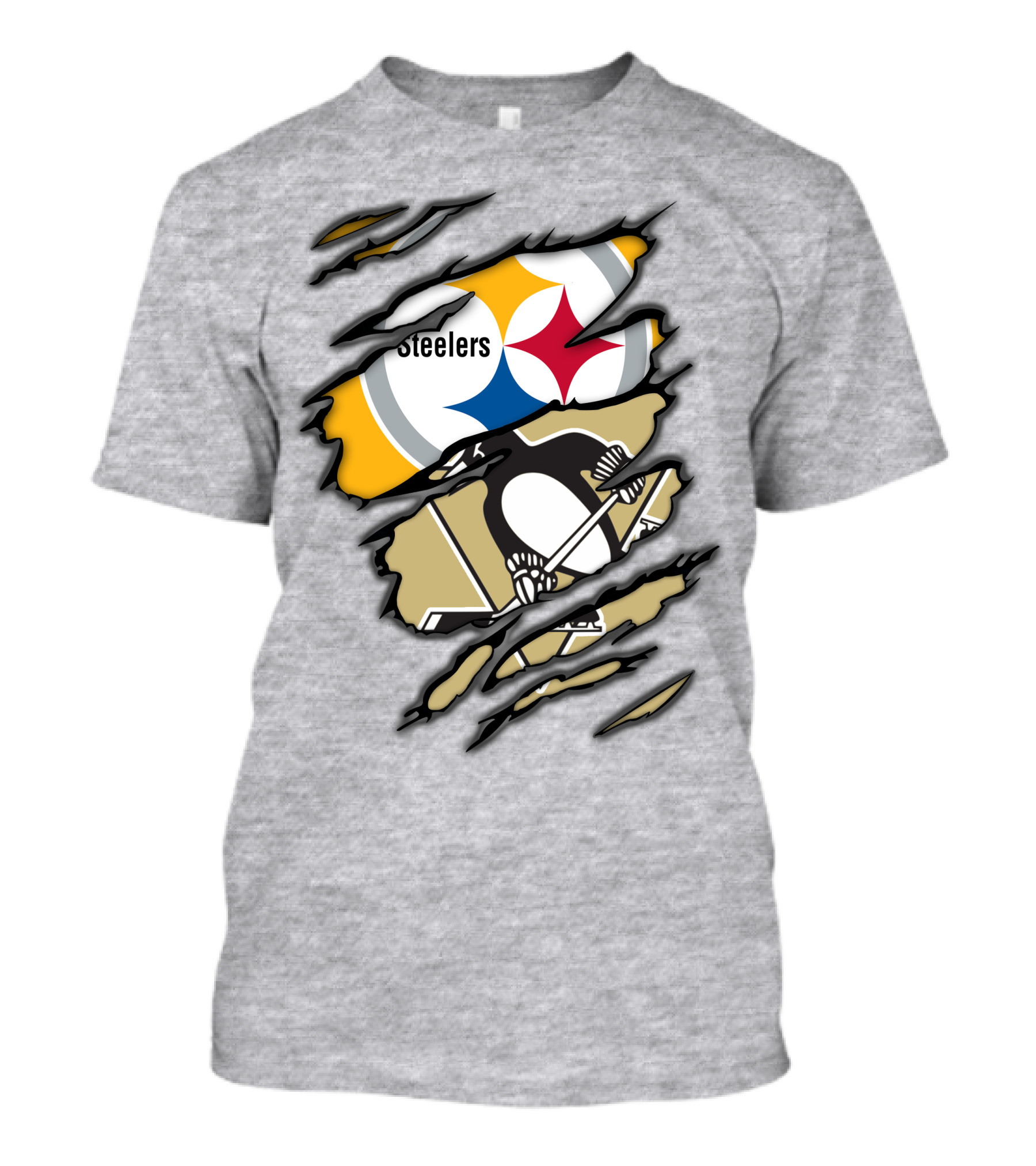 Steelers Penguins Ripped Claw T-Shirt