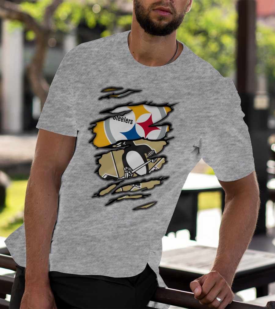 Steelers Penguins Ripped Claw T-Shirt