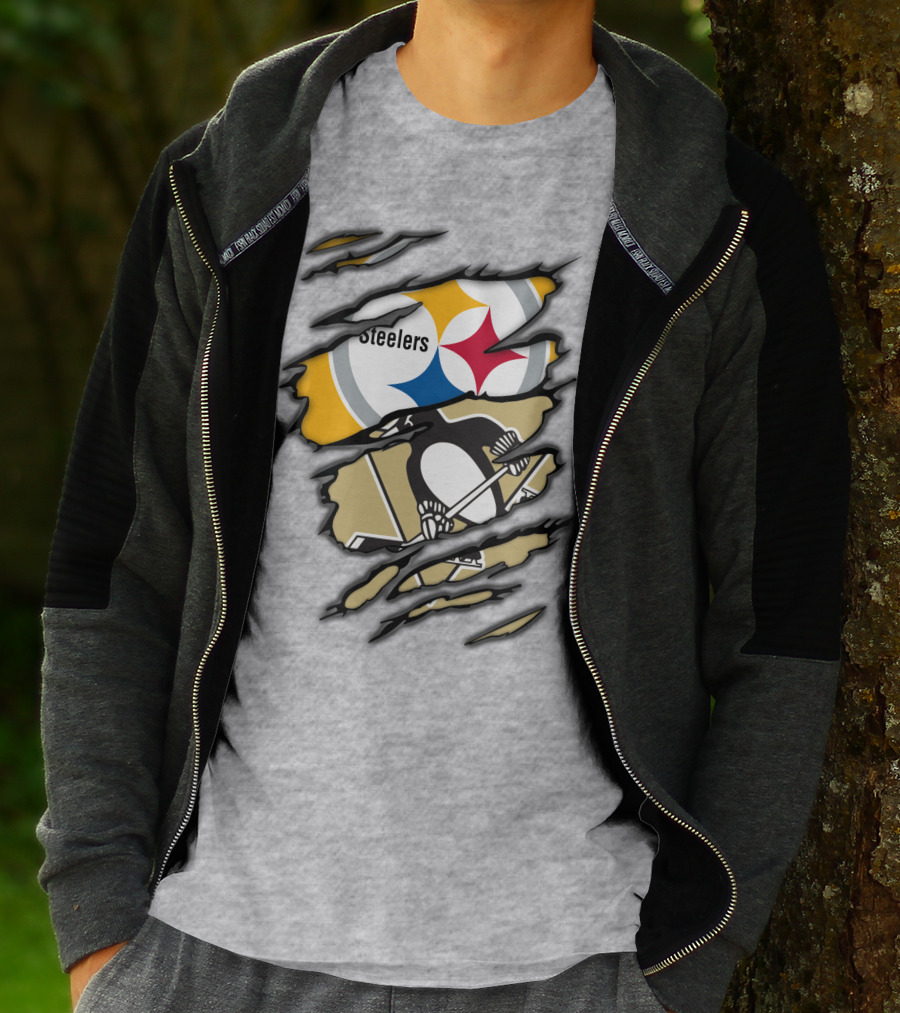 Steelers Penguins Ripped Claw T-Shirt