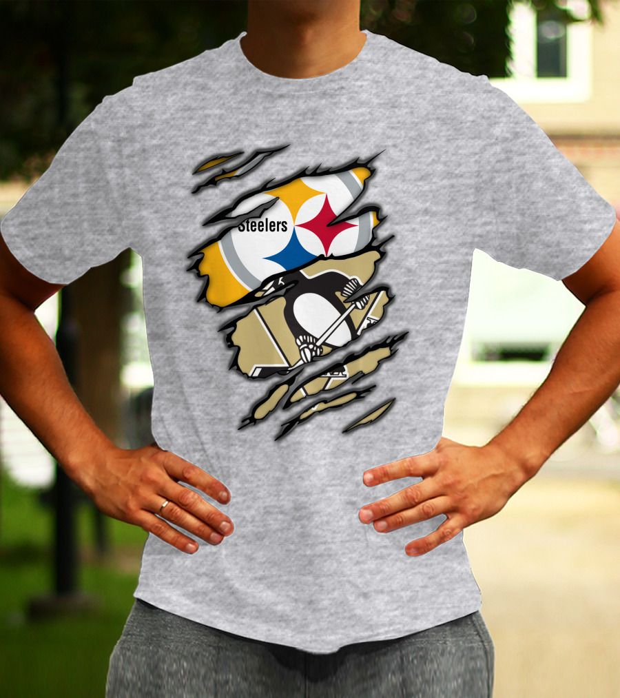 Steelers Penguins Ripped Claw T-Shirt