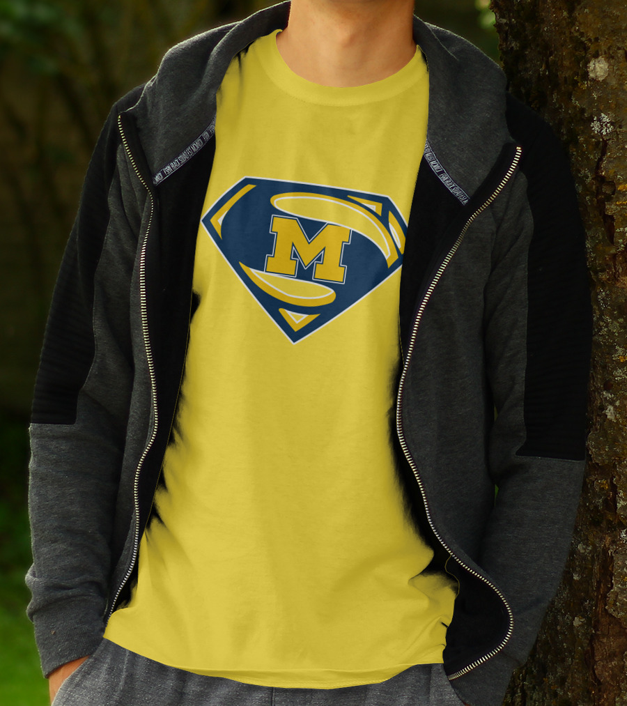 Michigan Wolverines Superman Logo Mashup T-Shirt